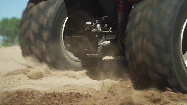 ATV skids in the sand