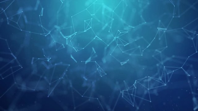 130. Abstract plexus dark blue molecule structure medical molecules medical and technology futuristic structure presentation loop backgrund for science, chemistry, biology, medicine, research.