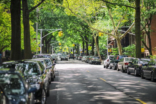 A Quiet Leafy Street In Park Slope, Brooklyn.