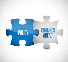 Policy changes ahead puzzle pieces message concept