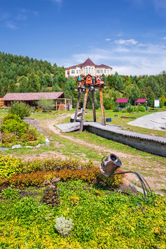 The territory of the arboretum. The Village Of Altai, Gorny Altai, Southern Siberia