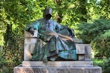 Statue of Anonymous in Budapest, Hungary