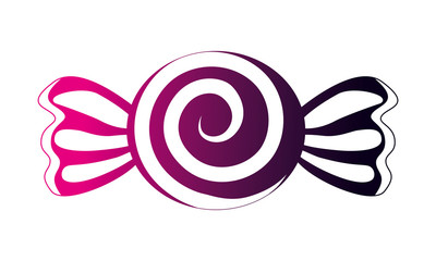 sweet wrapped candy on white background