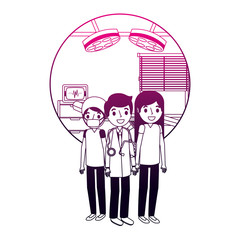 medical staff doctor nurse in workplace