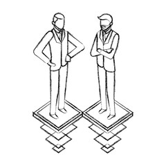 two business man standing characters