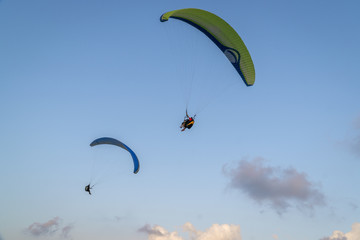 Flying over the sea in bay of Burgaas