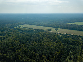 Fototapeta na wymiar drone image. aerial view of rural area with fields and forests. textured background