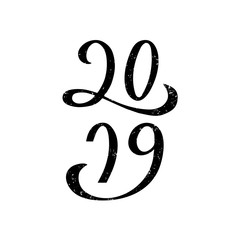 Vector illustration 2019 for typography poster, logotype, flyer, banner, greeting card or postcard.