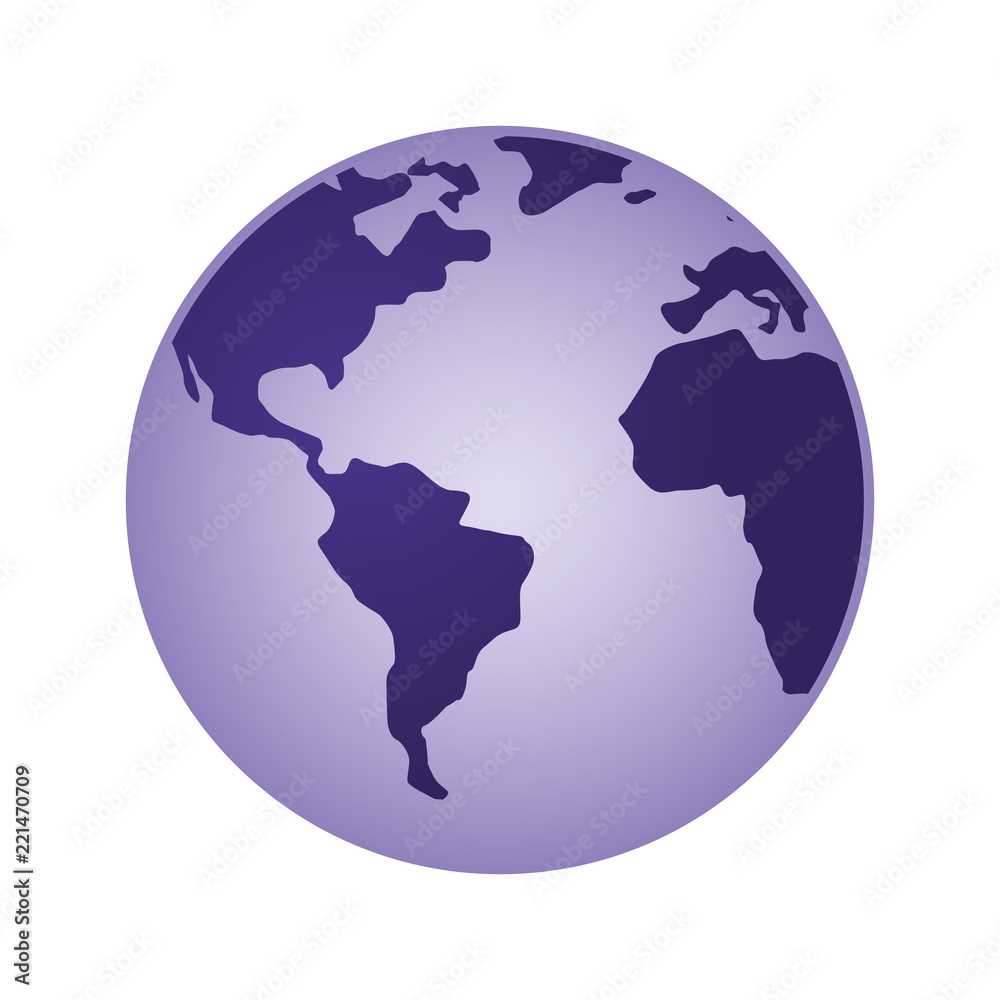 Poster world globe planet map geography design