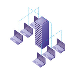 database server connection transfer data laptops network