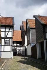 Straße mit Fachwerkhäusern in Goslar