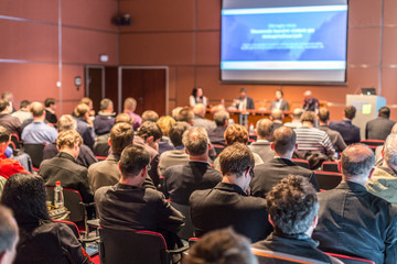 Business Conference and Presentation. Audience at the conference hall.