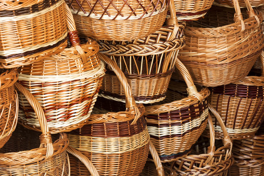 Handmade wicker baskets , Hungary