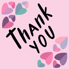 Vector illustration of thank you text for typography poster, logotype, flyer, banner, greeting card or postcard.