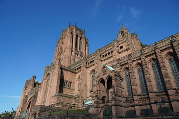 Fototapeta premium Liverpool Cathedral view in sunny September day