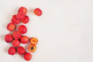 Background with fresh red apricots