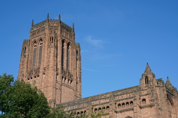 Liverpool Cathedral view in sunny September day