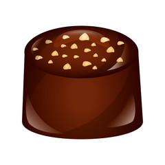 sweet cake of chocolate isolated icon