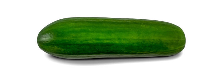 Fresh cucumber side view isolated on white background