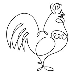 One continuous line drawing isolated on white background.