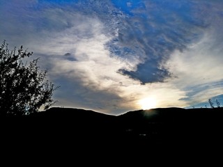 sunset in the mountains