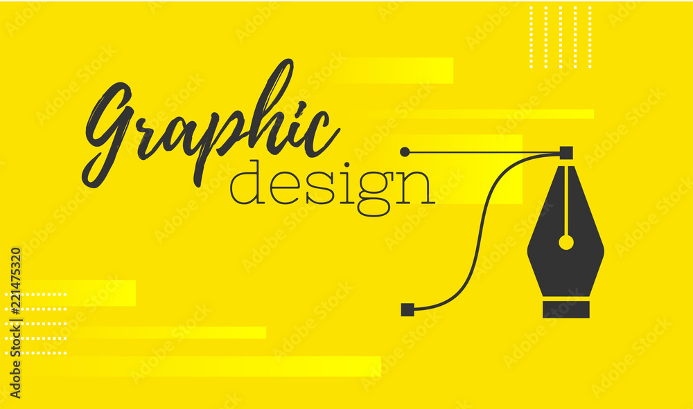 Poster graphic design. pen tool cursor. vector computer graphics. banner for designer or illustrator. the c