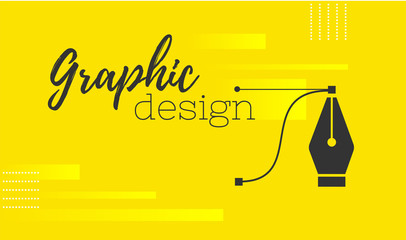 Graphic design. Pen tool cursor. Vector computer graphics. banner for designer or illustrator. The curve control points.