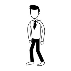Executive businessman avatar in black and white