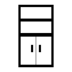 Empty cabinet isolated in black and white