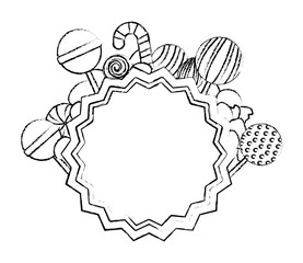 sweet candies round label confetionery dessert