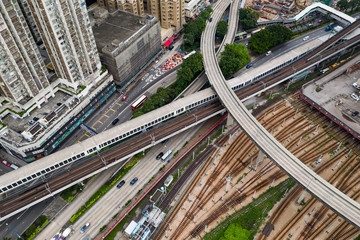 Top view of the train track