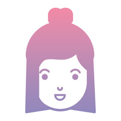 beautiful and young woman head