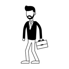 Executive businessman avatar in black and white
