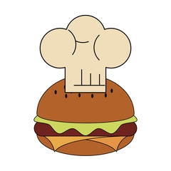 Hamburger and chef hat