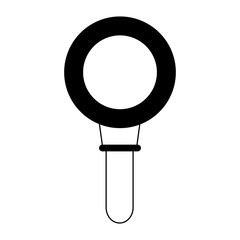 Magnifying glass symbol in black and white