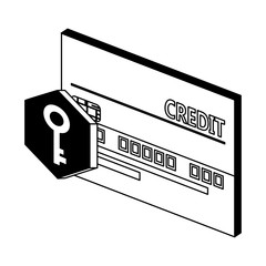 Security credit card in black and white