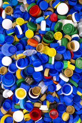 Colorful plastic bottle caps