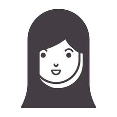 beautiful and young woman head