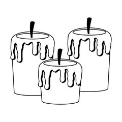 Spa candles isolated in black and white