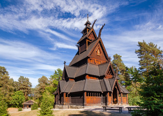 Fototapeta Gol Stave Church Folks museum Bygdoy peninsula Oslo Norway Scandanavia obraz