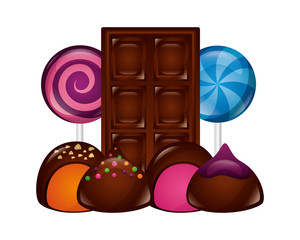 chocolate bar lollipops and stuffed bonbons
