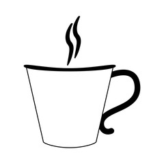 Hot tea cup with bag in black and white