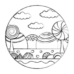 landscape sweet candies scene