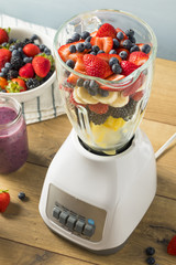 Organic Healthy Fruit in a Blender