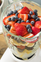Organic Healthy Fruit in a Blender