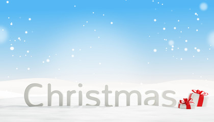 Fototapeta na wymiar christmas snow with christmas presents 3d-illustration