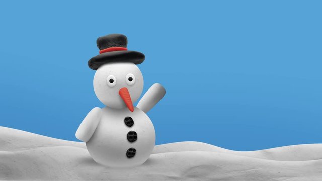 Schneemann aus Knete - Animation