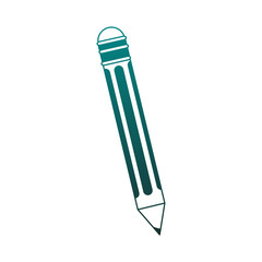 Wooden pencil isolated blue lines