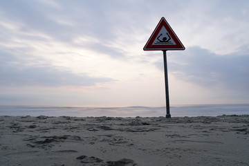 SIgn on beach