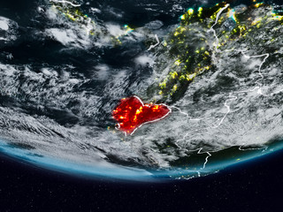 Ecuador during night